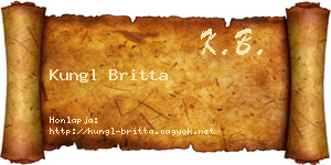 Kungl Britta névjegykártya